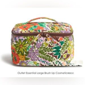 Vera Bradley Essential Large Brush Up Cosmetic Case in Evening Garden